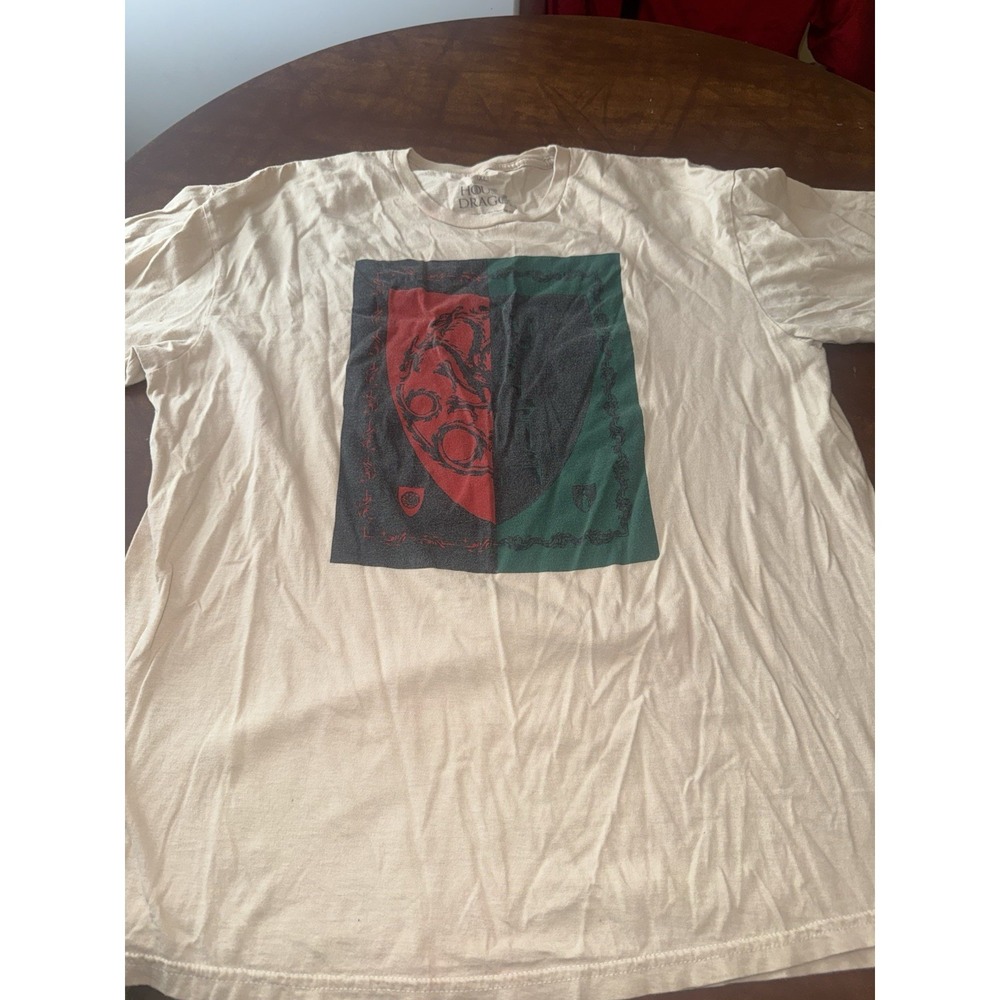 House of the Dragon Targaryen and Hightower split-emblem t-shirt XL